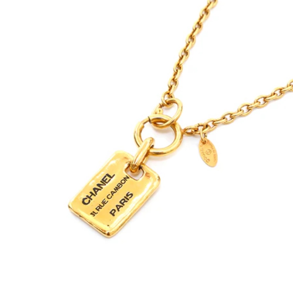 Chanel Logo Gold Necklace